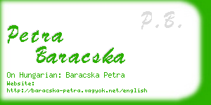 petra baracska business card